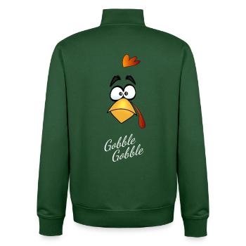 Chicken bird comic turkey humor head funny lol fu - Unisex Organic Zip Sweatshirt by Stanley/Stella - bottle green - Back - AI Model Male 185 dark (185cm)