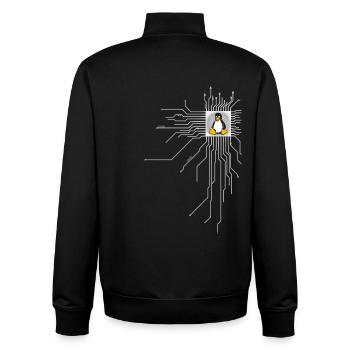 platine Pinguin Core Herz Computer pc Nerd program - Unisex Organic Zip Sweatshirt von Stanley/Stella - Schwarz - Hinten - AI Model Male 185 light (185cm)