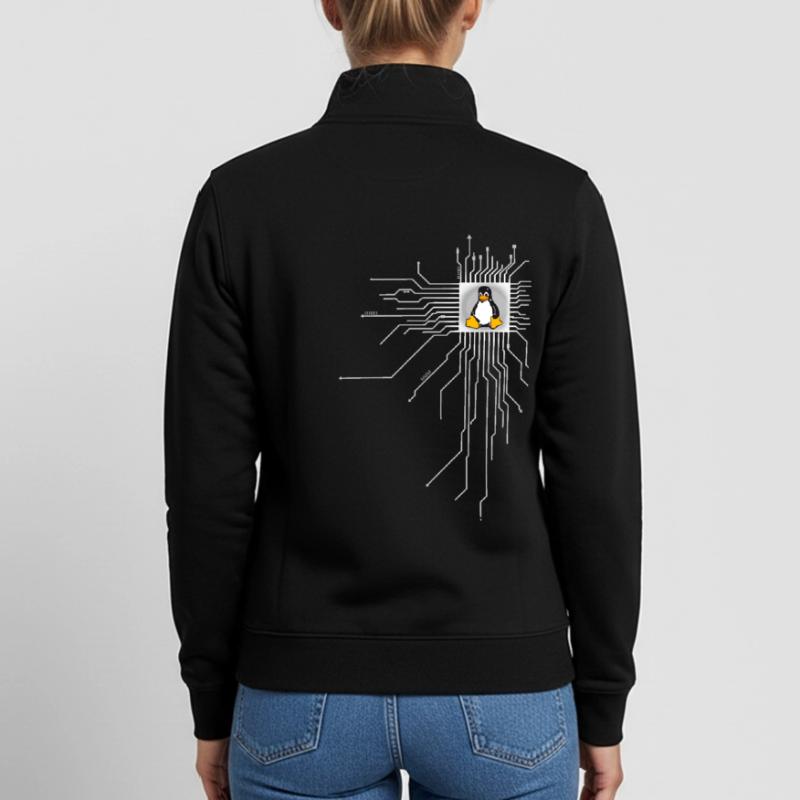 board Penguin Core Heart Computer pc Nerd program Unisex Organic Zip Sweatshirt by Stanley/Stella