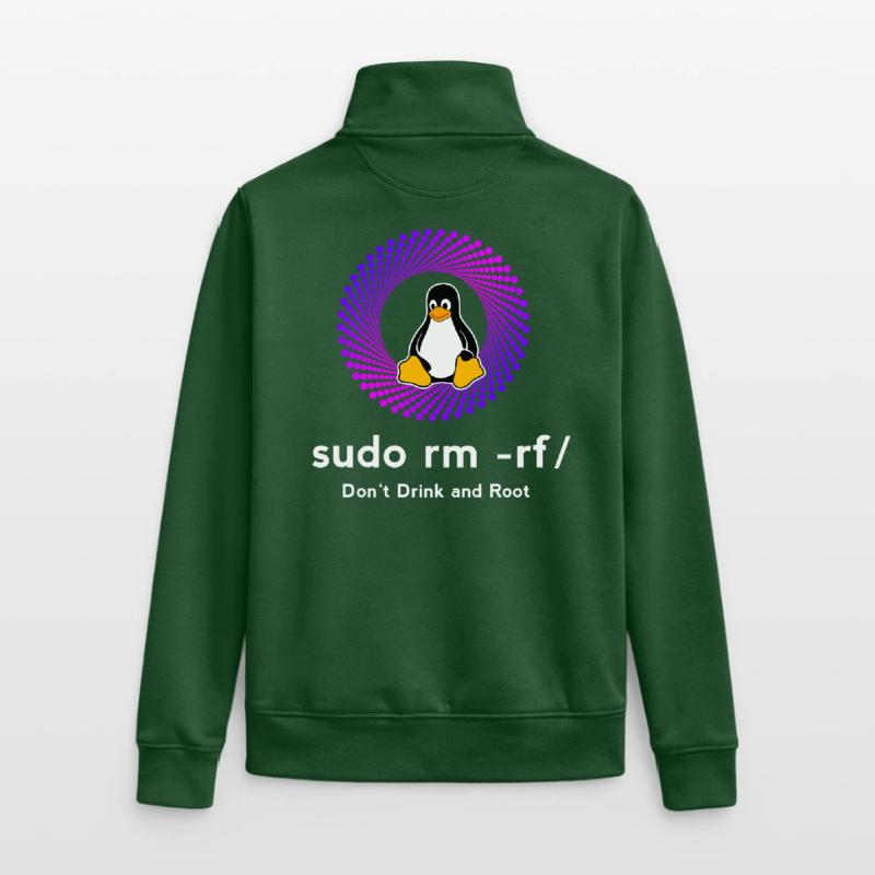 Ordinateur Sys admin Penguin Nerd pc sudo rm -rf cod Sweat zippé unisexe en coton bio Stanley/Stella