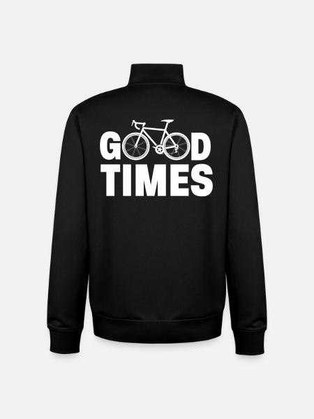 Cycling Good Times - Unisex Organic Zip Sweatshirt by Stanley/Stella - black