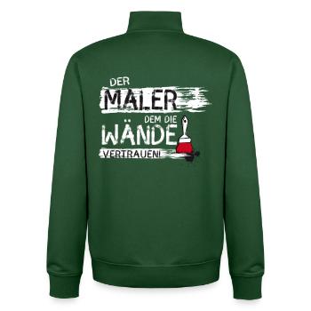maler handwerker Beruf streichen Farbe Spruch lol - Unisex Organic Zip Sweatshirt von Stanley/Stella - Flaschengrün - Hinten - AI Model Male 185 dark (185cm)