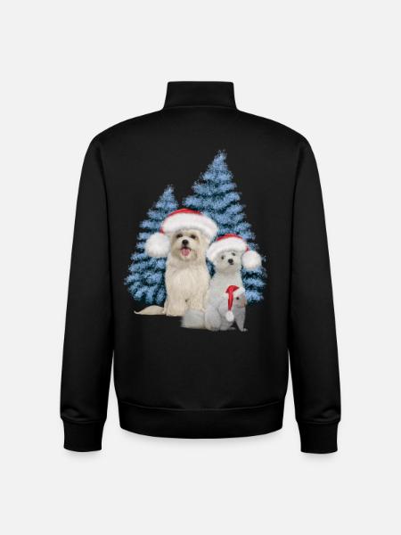 Weihnachtsnetter Hund mit Eichhörnchen - Unisex Organic Zip Sweatshirt von Stanley/Stella - Schwarz
