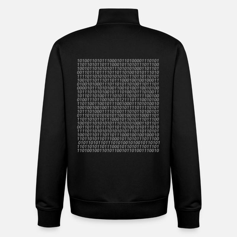 Binary code logo - Unisex Organic Zip Sweatshirt by Stanley/Stella - black