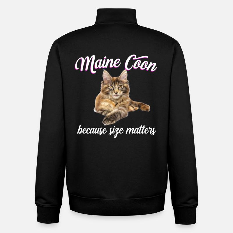 Maine Coon Cat - Maine Coon parce que la taille compte - Sweat zippé unisexe en coton bio Stanley/Stella - noir