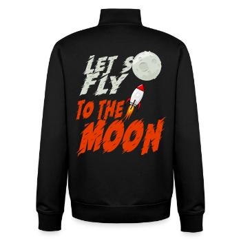 Volons vers la lune - Sweat zippé unisexe en coton bio Stanley/Stella - noir - Dos - AI Model Male 185 light (185cm)