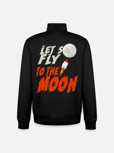 Volons vers la lune - Sweat zippé unisexe en coton bio Stanley/Stella - noir