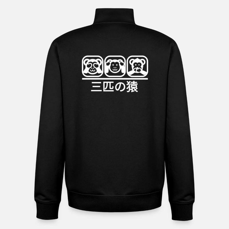 Drei Affen White - Unisex Organic Zip Sweatshirt von Stanley/Stella - Schwarz