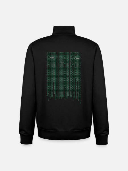Matrix code - Unisex Organic Zip Sweatshirt by Stanley/Stella - black