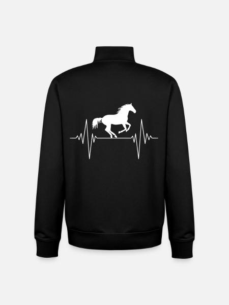Heartbeat Horse Silhouette - Unisex Organic Zip Sweatshirt by Stanley/Stella - black