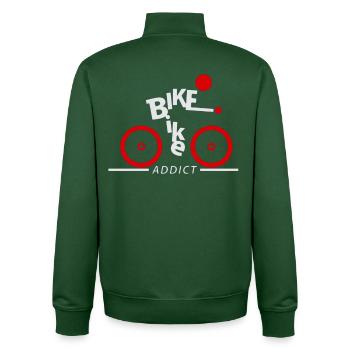Bicycle Mountain Bike Downhill - Unisex Organic Zip Sweatshirt by Stanley/Stella - bottle green - Back - AI Model Male 185 dark (185cm)