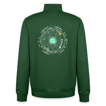 nerd CPU core ordinateur code pc carte spatiale - Sweat zippé unisexe en coton bio Stanley/Stella - vert bouteille - Dos - AI Model Male 185 dark (185cm)
