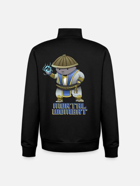 Mortal Wombat - Funny Gaming Design - Unisex Organic Zip Sweatshirt by Stanley/Stella - black