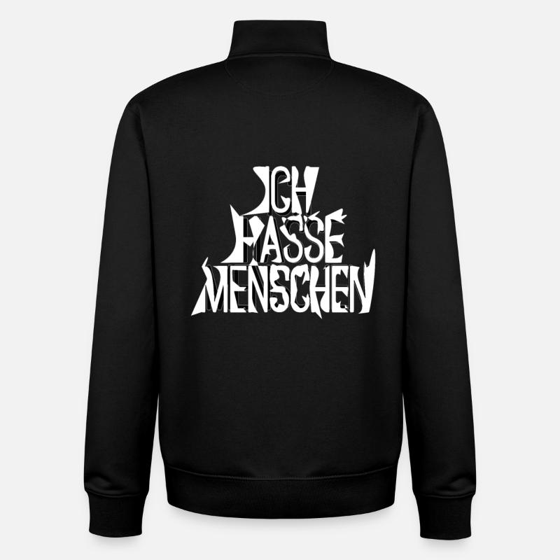 I hate people - Unisex Organic Zip Sweatshirt by Stanley/Stella - black