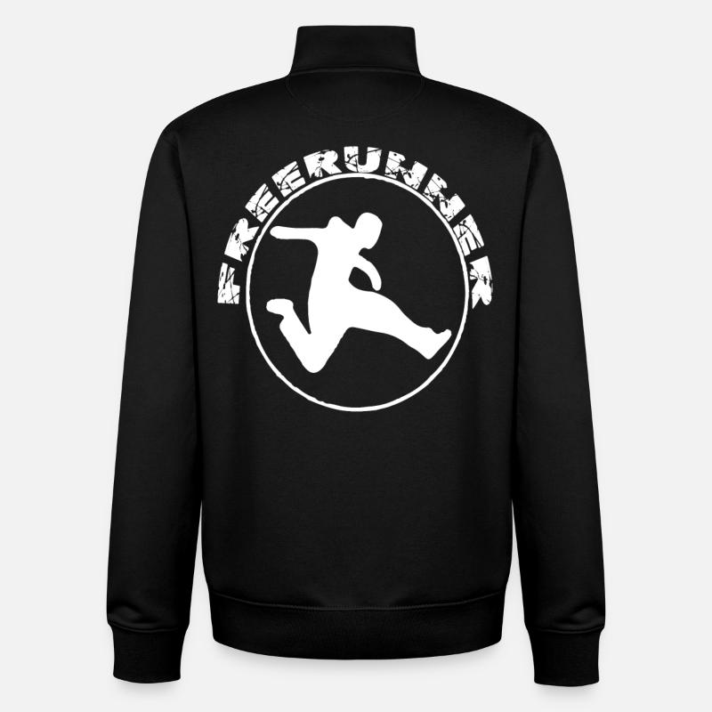 Athlète Parkour Free Run - Sweat zippé unisexe en coton bio Stanley/Stella - noir