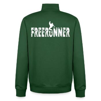 Parkour Free Run athlete - Unisex Organic Zip Sweatshirt by Stanley/Stella - bottle green - Back - AI Model Male 185 dark (185cm)