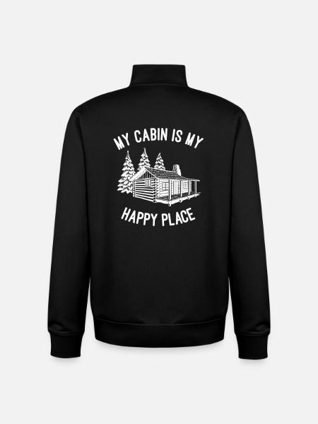My hut, my happy place - Unisex Organic Zip Sweatshirt by Stanley/Stella - black