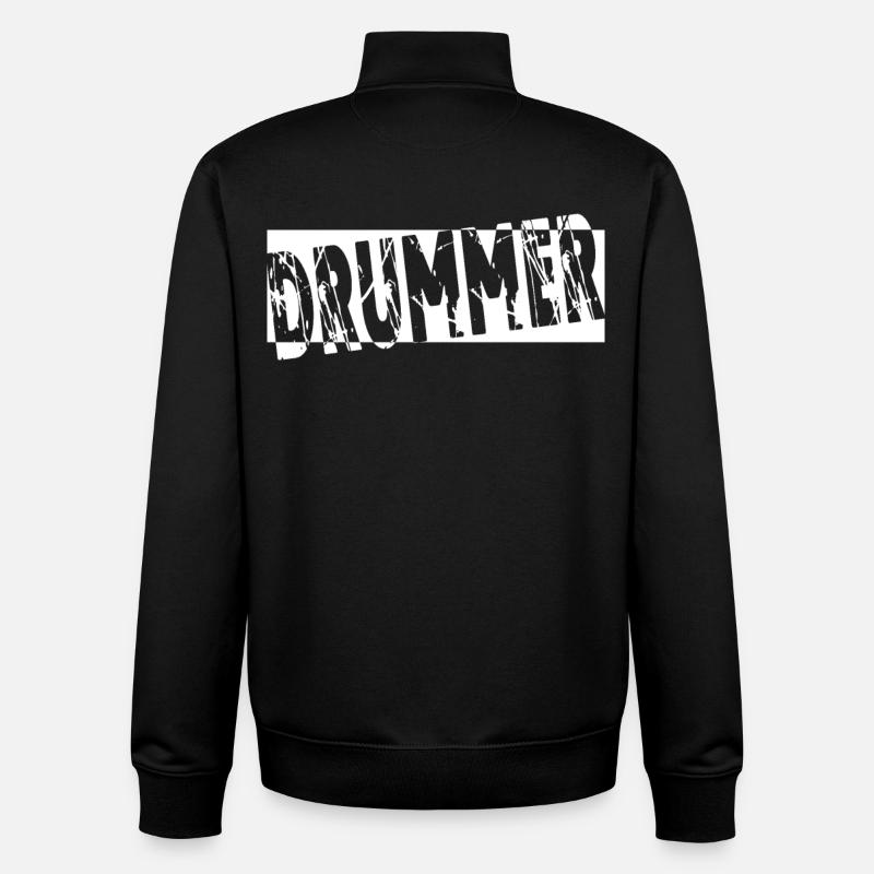 Drums Drummer Gift - Unisex Organic Zip Sweatshirt by Stanley/Stella - black