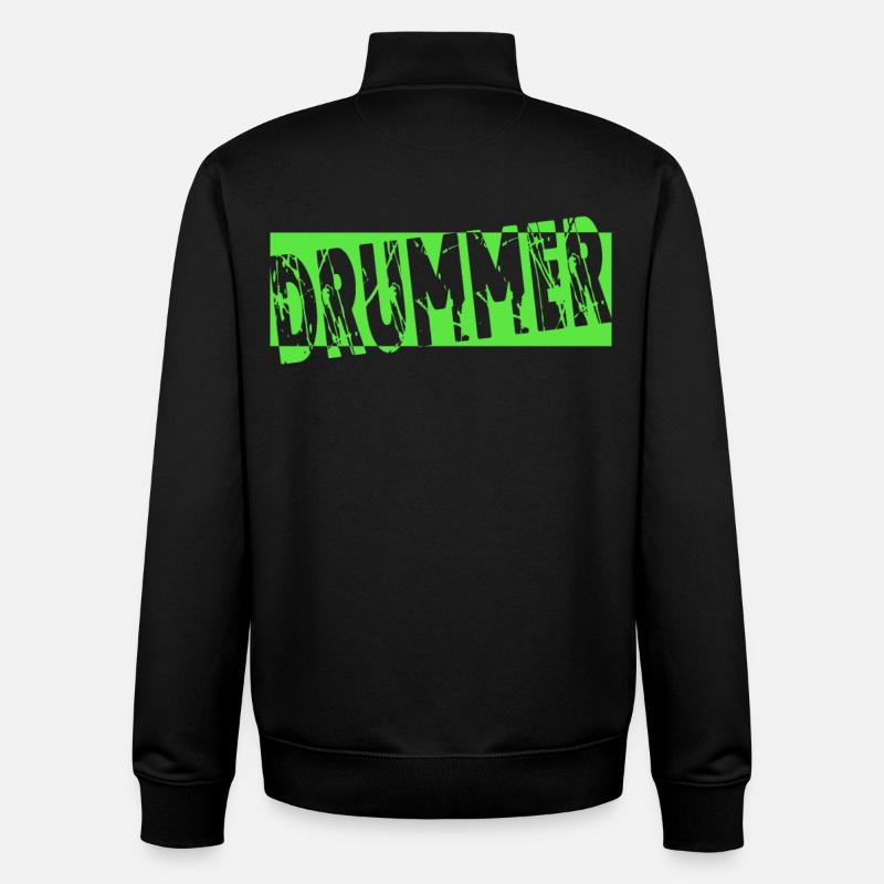 Batterie drummer cadeau - Sweat zippé unisexe en coton bio Stanley/Stella - noir