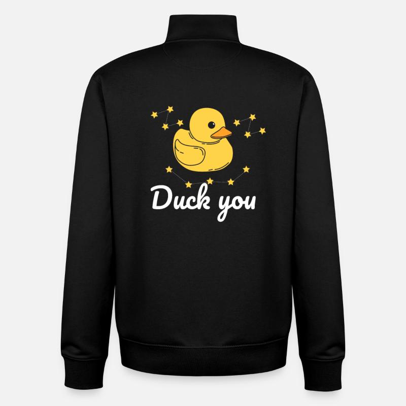Ente Spruch Geschenk - Unisex Organic Zip Sweatshirt von Stanley/Stella - Schwarz
