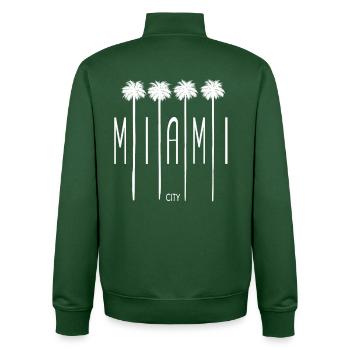 Miami Beach City - Unisex Organic Zip Sweatshirt by Stanley/Stella - bottle green - Back - AI Model Male 185 dark (185cm)