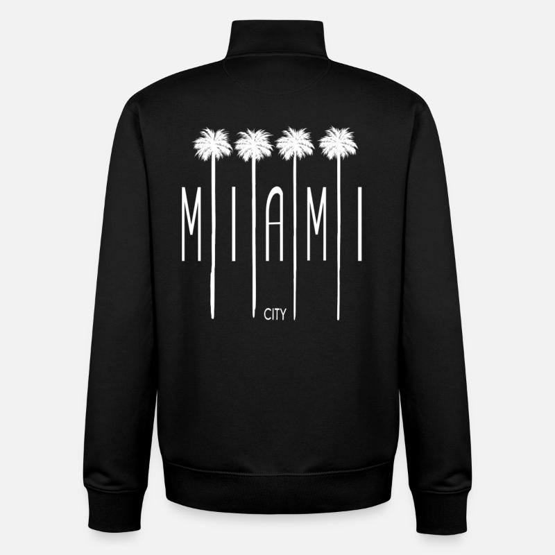Miami Beach City - Unisex Organic Zip Sweatshirt by Stanley/Stella - black
