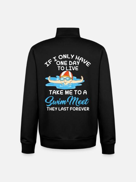 Funny Swimmer Swimming - Unisex Organic Zip Sweatshirt by Stanley/Stella - black