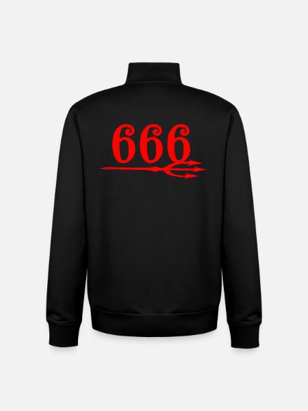 666 Devils Trident - Sweat zippé unisexe en coton bio Stanley/Stella - noir