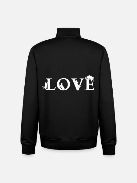 LOVE Cat Minimal – Katzenliebe Design - Unisex Organic Zip Sweatshirt by Stanley/Stella - black