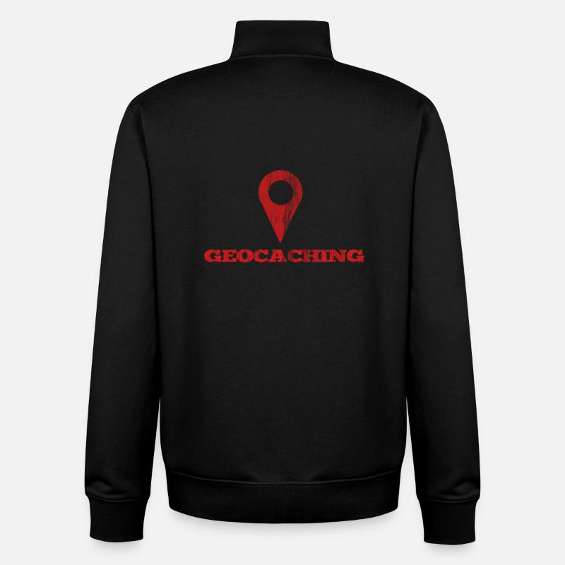 Geocaching - Unisex Organic Zip Sweatshirt von Stanley/Stella - Schwarz