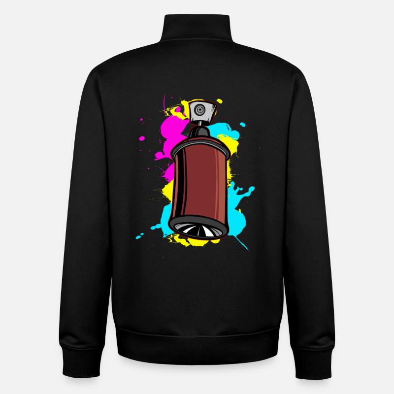 Bunter Schalfspray mit Graffiti-Design - Unisex Organic Zip Sweatshirt von Stanley/Stella - Schwarz