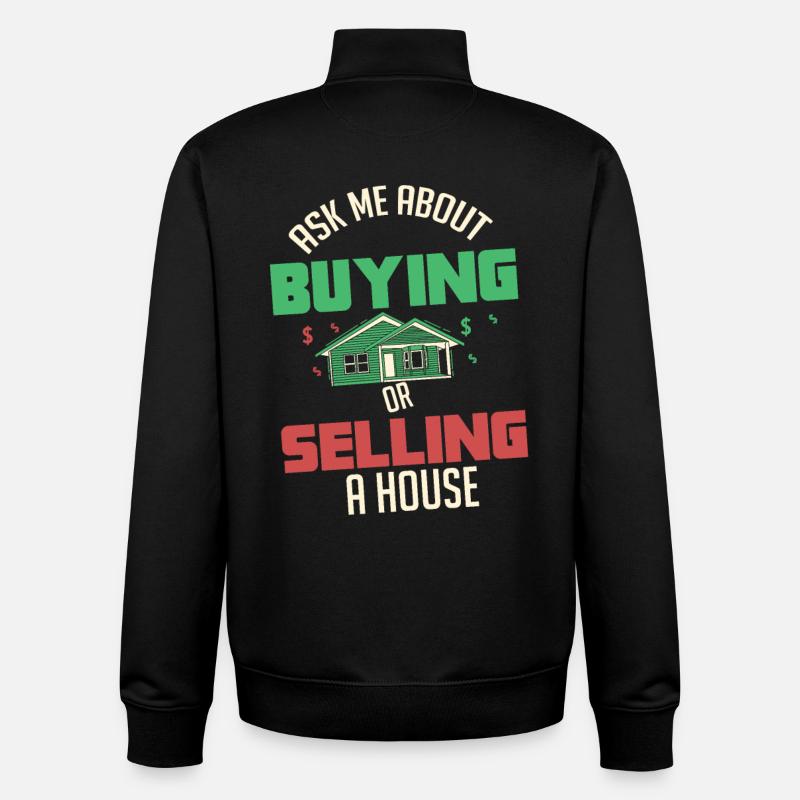 Agents immobiliers - Sweat zippé unisexe en coton bio Stanley/Stella - noir