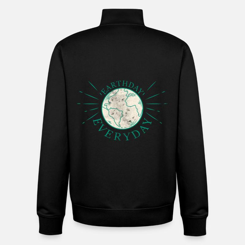 Globe terrestre avec slogan écologique - Sweat zippé unisexe en coton bio Stanley/Stella - noir
