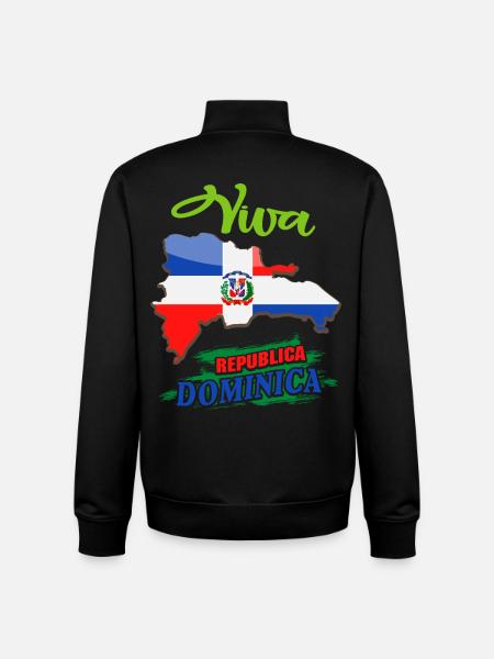 Dominican Republic Flag Design - Unisex Organic Zip Sweatshirt by Stanley/Stella - black
