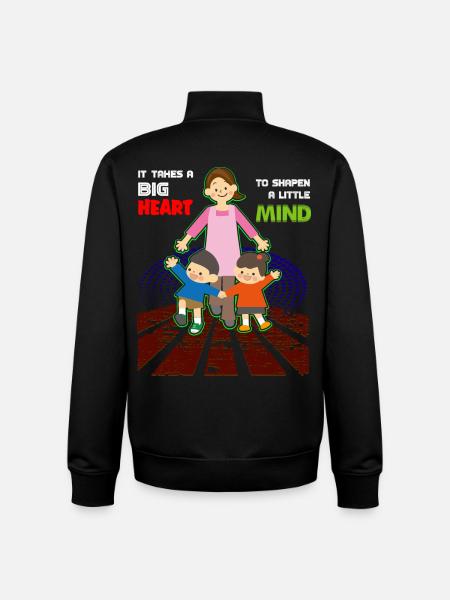 Teacher kindergarten educator - Unisex Organic Zip Sweatshirt by Stanley/Stella - black