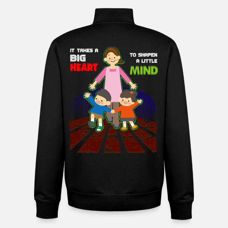 Teacher kindergarten educator - Unisex Organic Zip Sweatshirt by Stanley/Stella - black