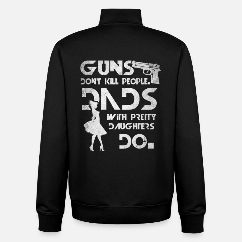 Vater Aussage über Tochter - Unisex Organic Zip Sweatshirt von Stanley/Stella - Schwarz