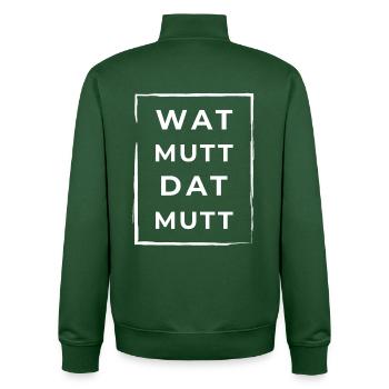 Wat Mutt Dat Mutt Plattdeutsch Norddeutsch - Unisex Organic Zip Sweatshirt von Stanley/Stella - Flaschengrün - Hinten - AI Model Male 185 dark (185cm)