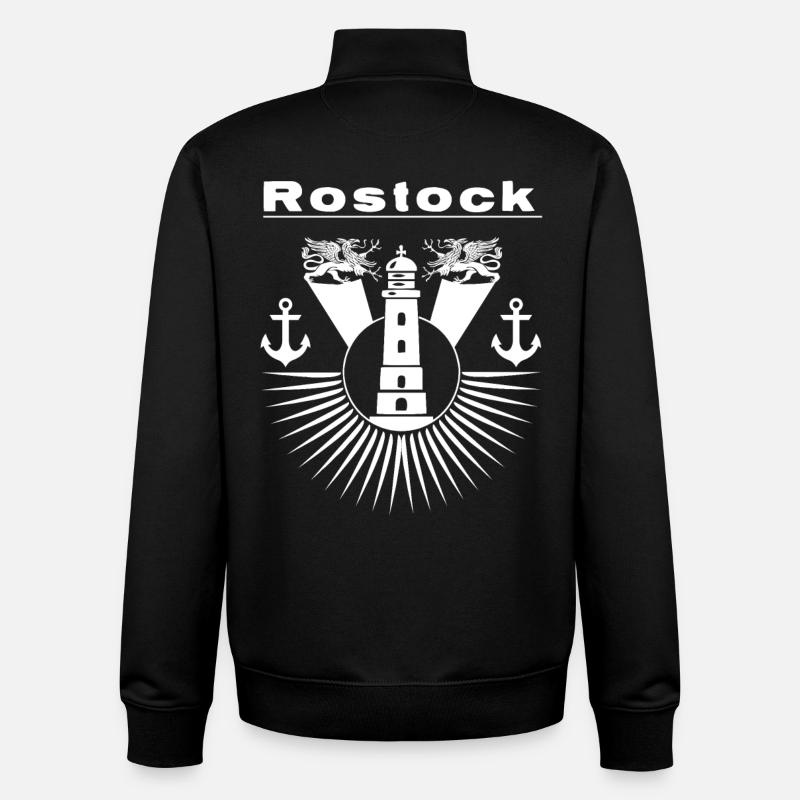 Rostock Lighthouse Greif - Unisex Organic Zip Sweatshirt by Stanley/Stella - black