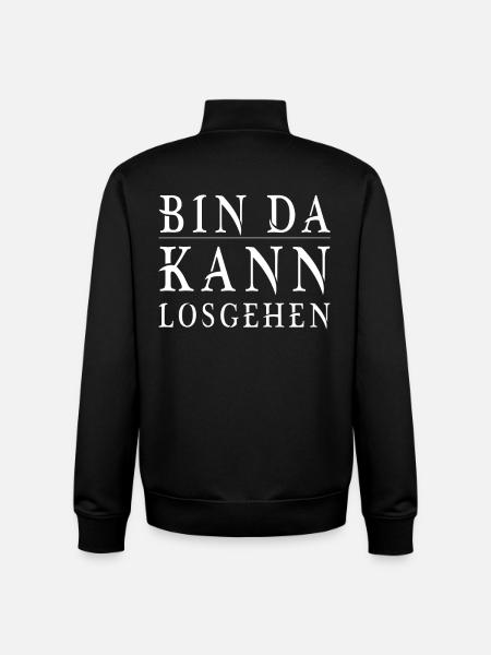 Bin da kann losgehen - Unisex Organic Zip Sweatshirt von Stanley/Stella - Schwarz