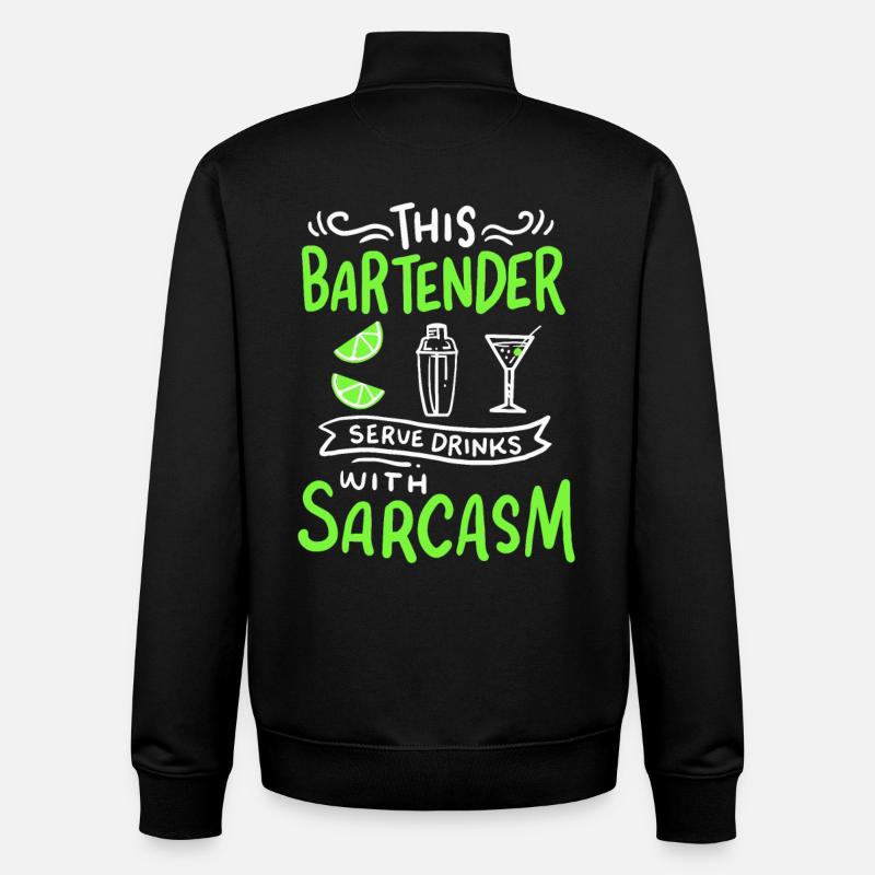 Barman - Sweat zippé unisexe en coton bio Stanley/Stella - noir