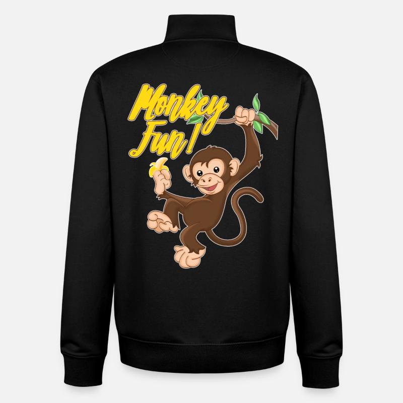 Monkey Fun - Unisex Organic Zip Sweatshirt von Stanley/Stella - Schwarz