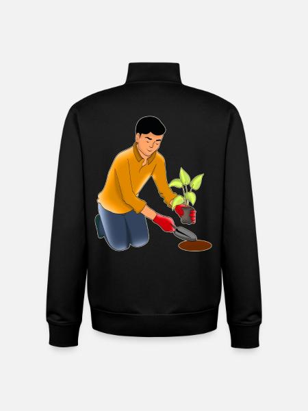 Gartenarbeit - Unisex Organic Zip Sweatshirt von Stanley/Stella - Schwarz