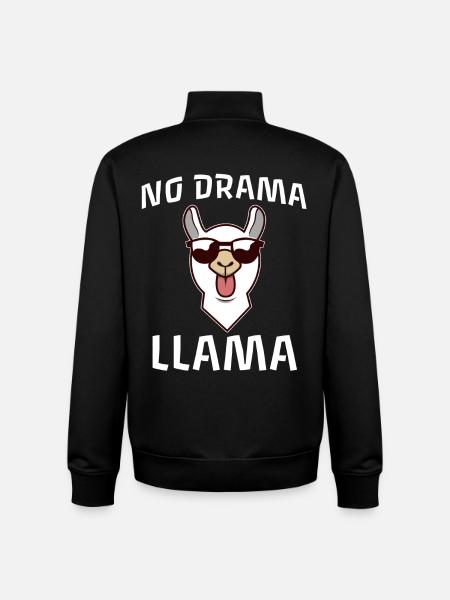 Pas de drame Lama - Sweat zippé unisexe en coton bio Stanley/Stella - noir