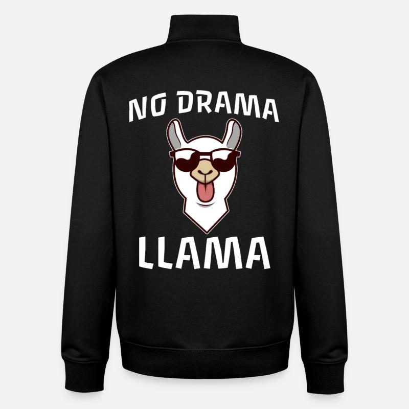 No Drama Llama - Unisex Organic Zip Sweatshirt von Stanley/Stella - Schwarz