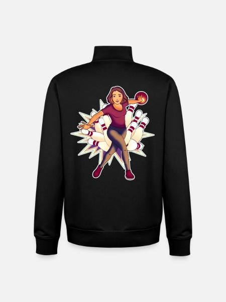 Bowling Queen - Design - Unisex Organic Zip Sweatshirt by Stanley/Stella - black