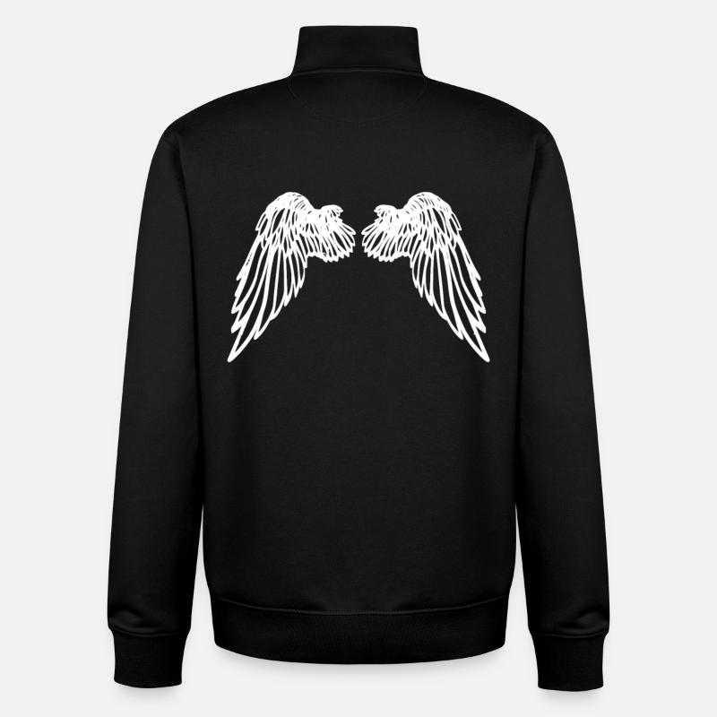 ailes d'ange - Sweat zippé unisexe en coton bio Stanley/Stella - noir