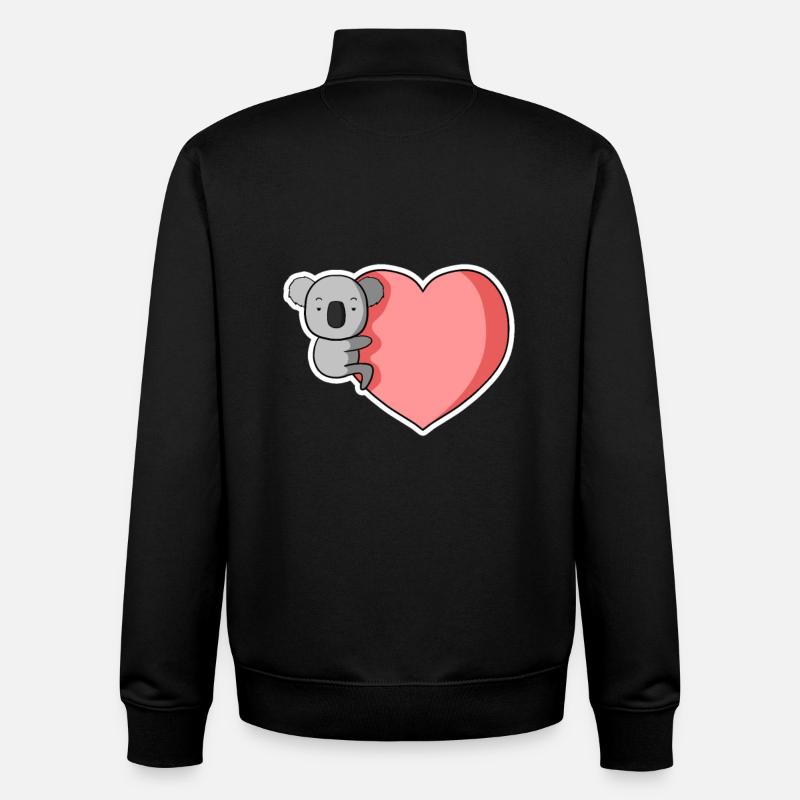 Koala Heart Hug - Unisex Organic Zip Sweatshirt by Stanley/Stella - black