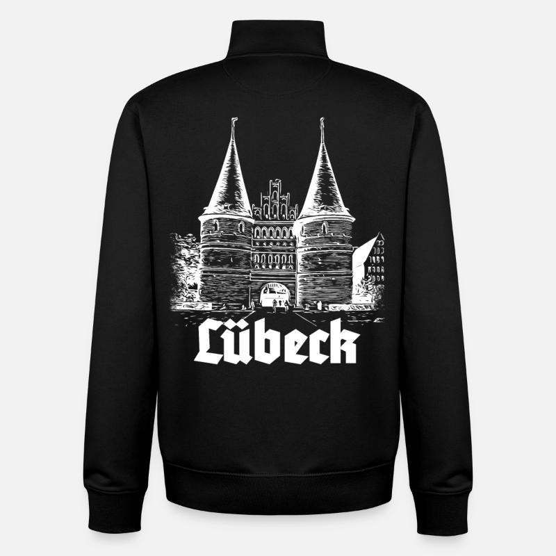 Lübeck - Design - Sweat zippé unisexe en coton bio Stanley/Stella - noir