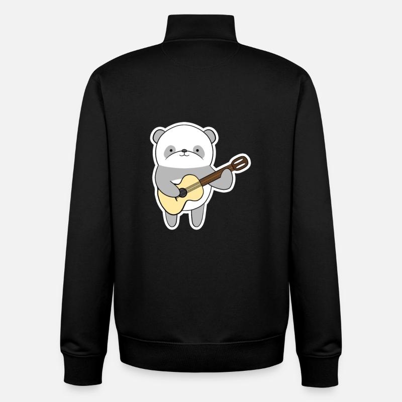 Panda mit Gitarre - Unisex Organic Zip Sweatshirt von Stanley/Stella - Schwarz